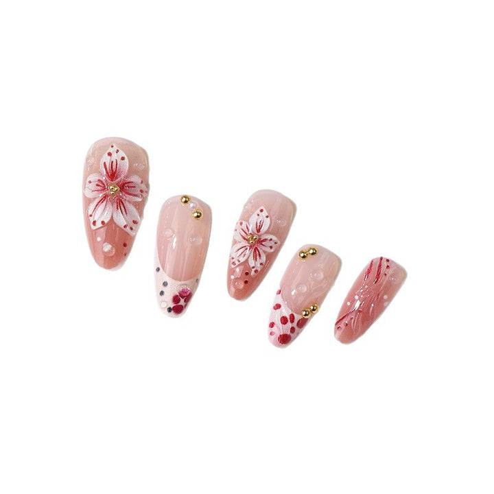 Premium Decorative Floral Press-On Nail Tips Bowlift