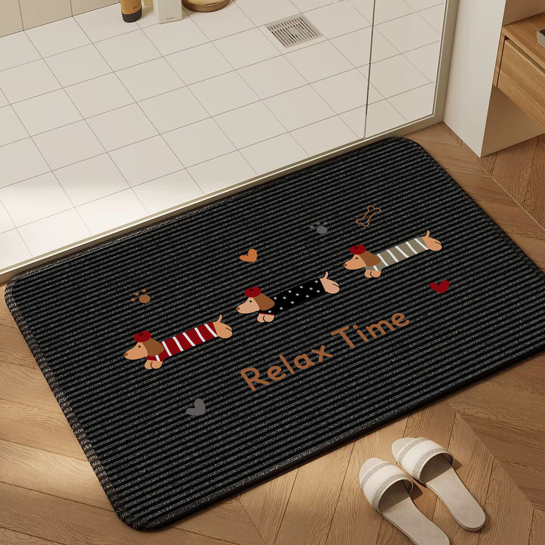 Playful Dog-Themed Bath Mat Bowlift