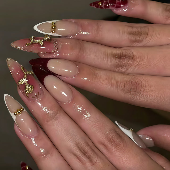 Elegant Decorative Press-On Nail Extensions Bowlift