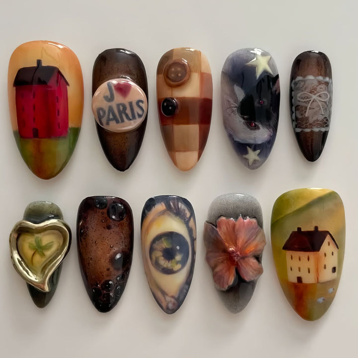 Thematic Artisan Press-On Nail Set Bowlift