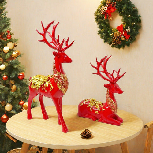 Artful decorative figure of a magnificent deer with floral details Bowlift
