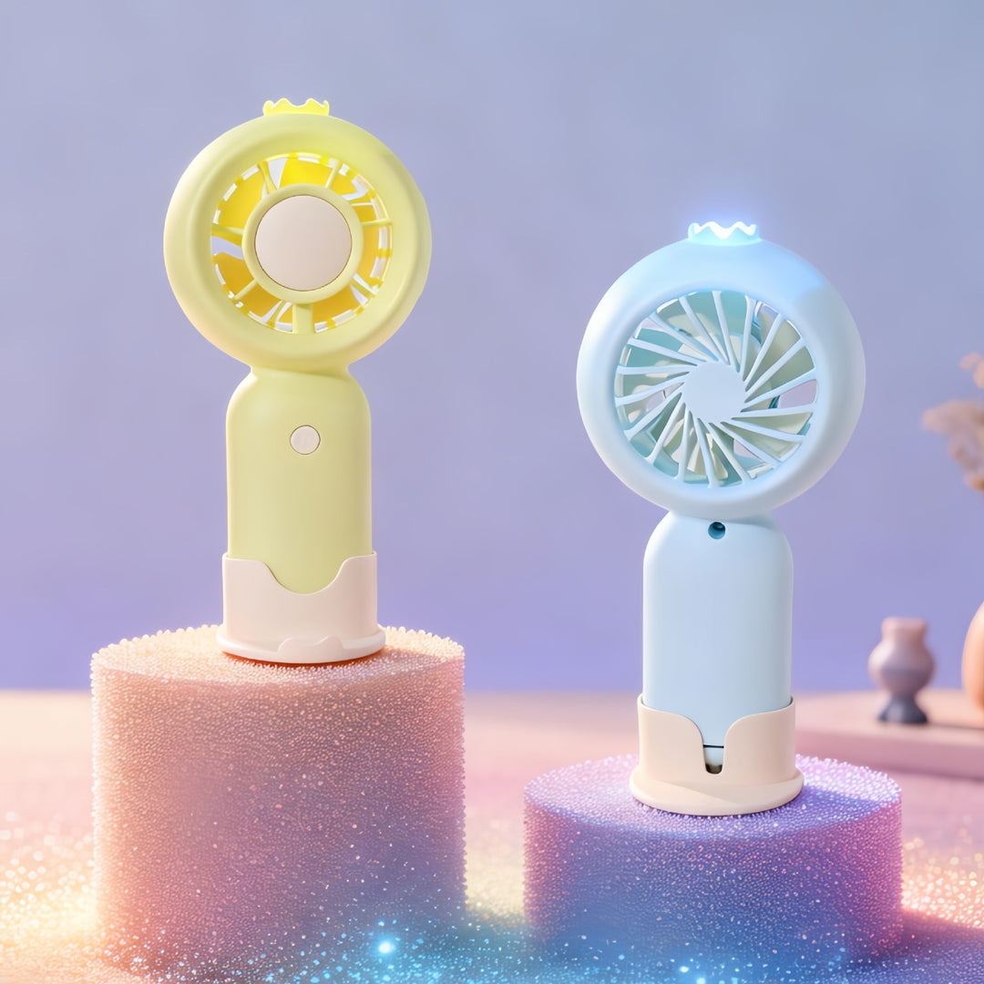 Women's Portable Mini Fan with LED Function Bowlift
