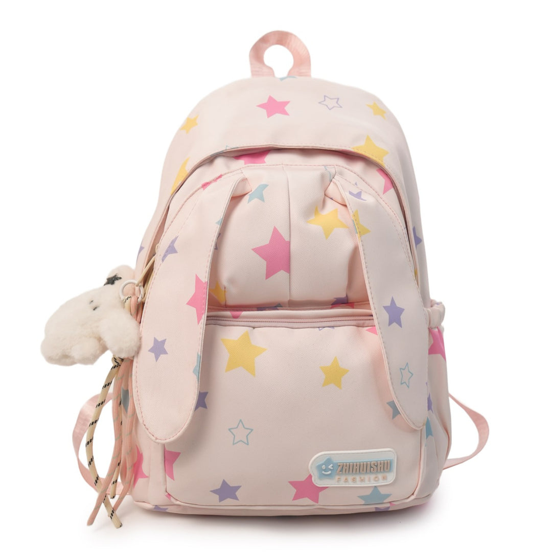 Cute Animal Ears Star Print School Backpack Bowlift