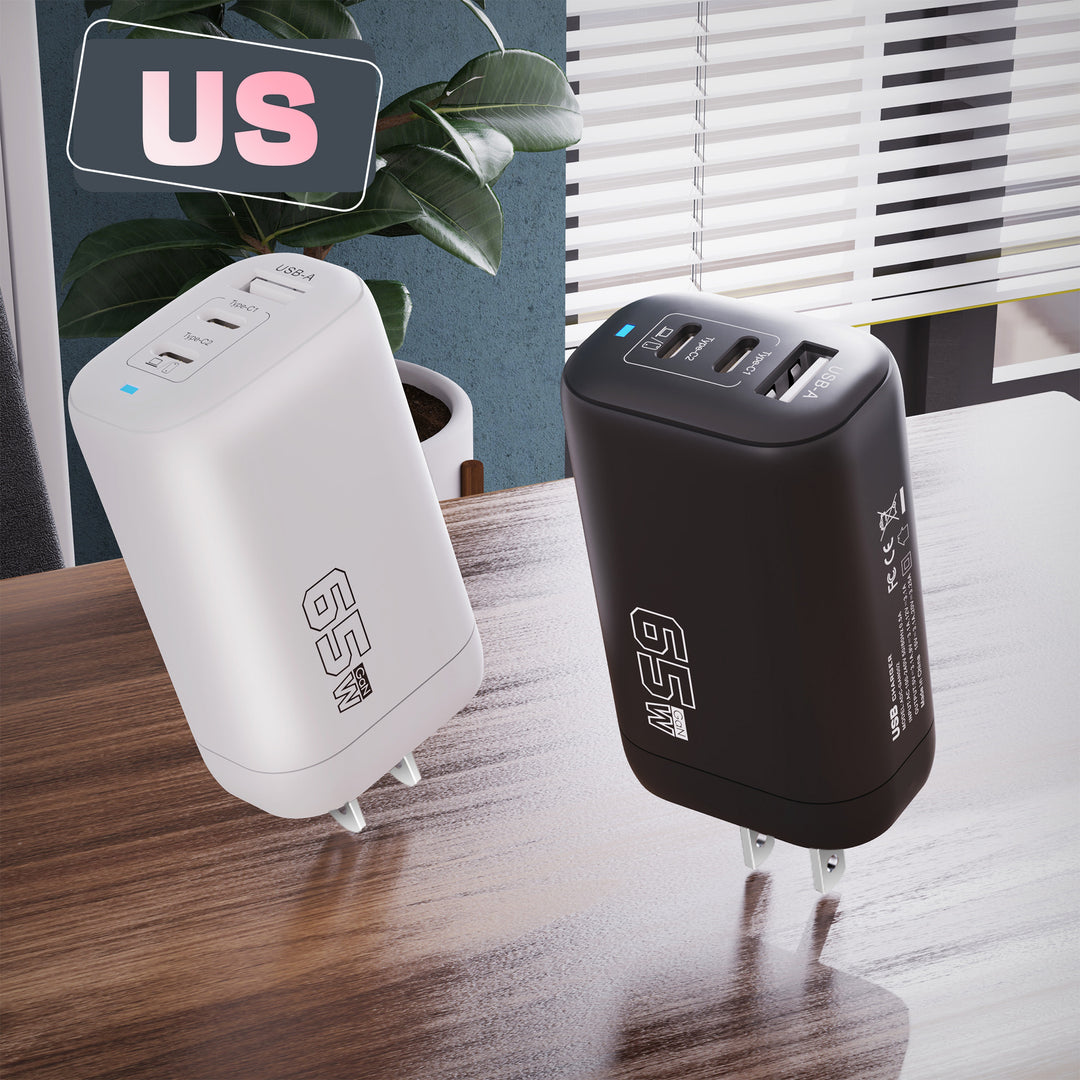High-power GaN USB-C multiport fast charger with UK plug Bowlift