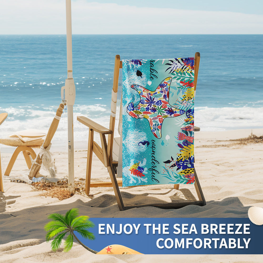 Ladies beach towel with maritime stripe pattern Bowlift