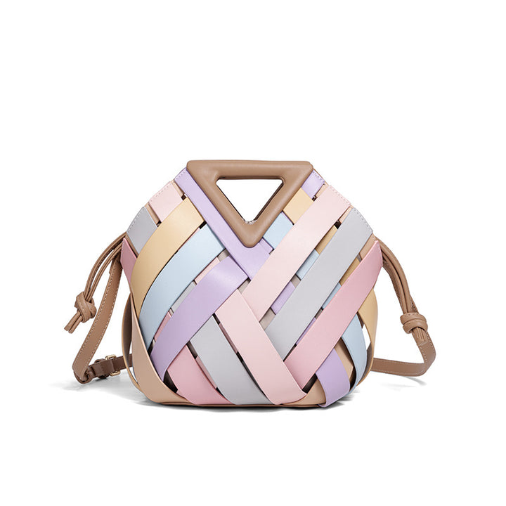 Handcrafted Woven Leather Shoulder Bag Bowlift