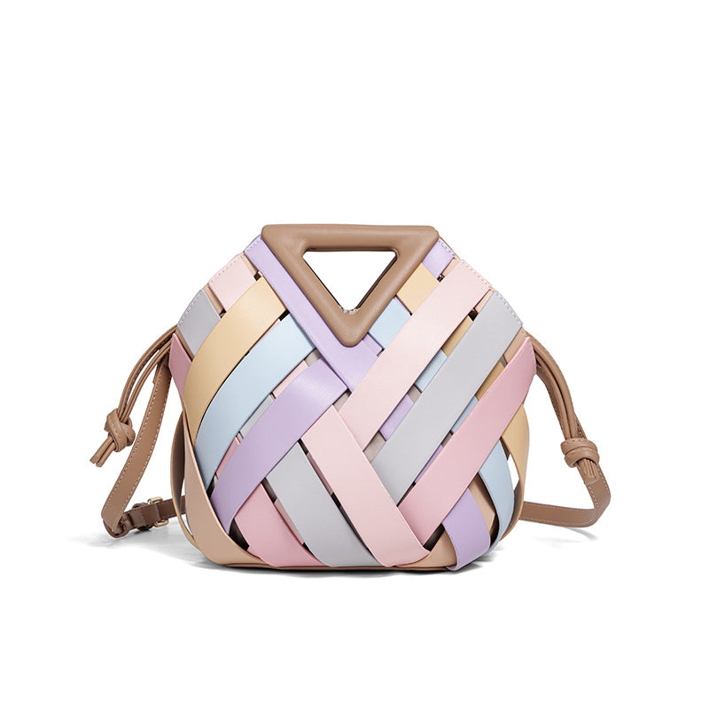 Woven Leather Handbag Bowlift