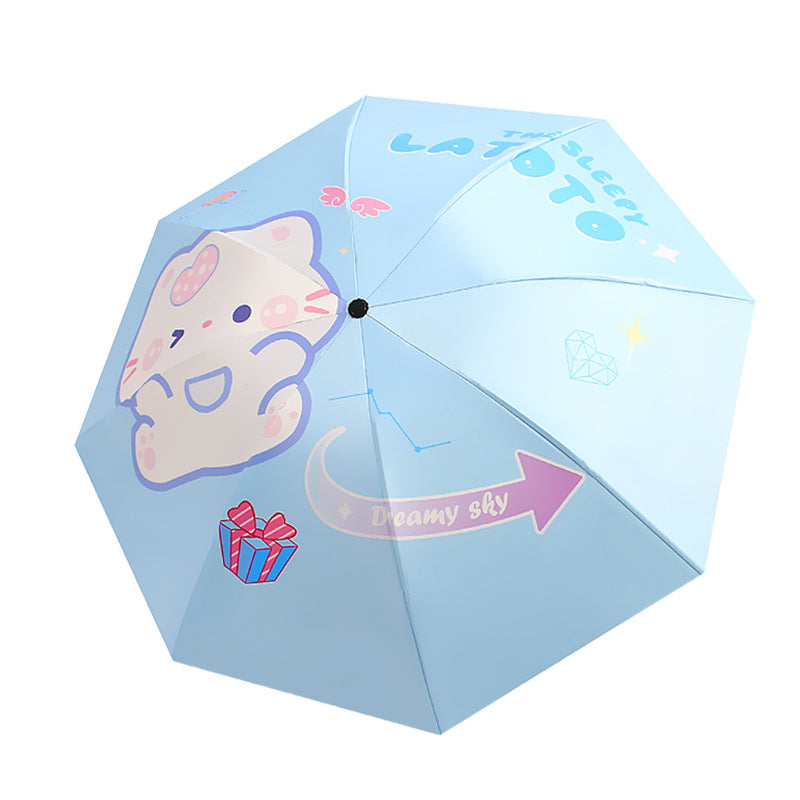 Women Folding Umbrella with Cute Animal Design Bowlift