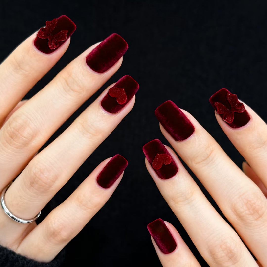 Velvet Heart and Butterfly Nail Art Set Bowlift