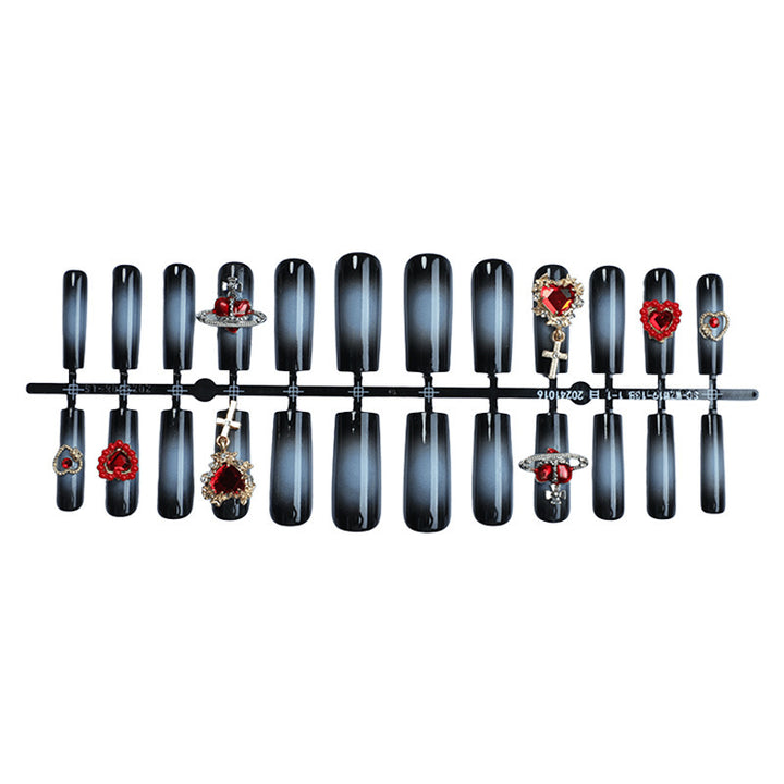 Decorative Nail Art Set with Heart and Gem Accents Bowlift