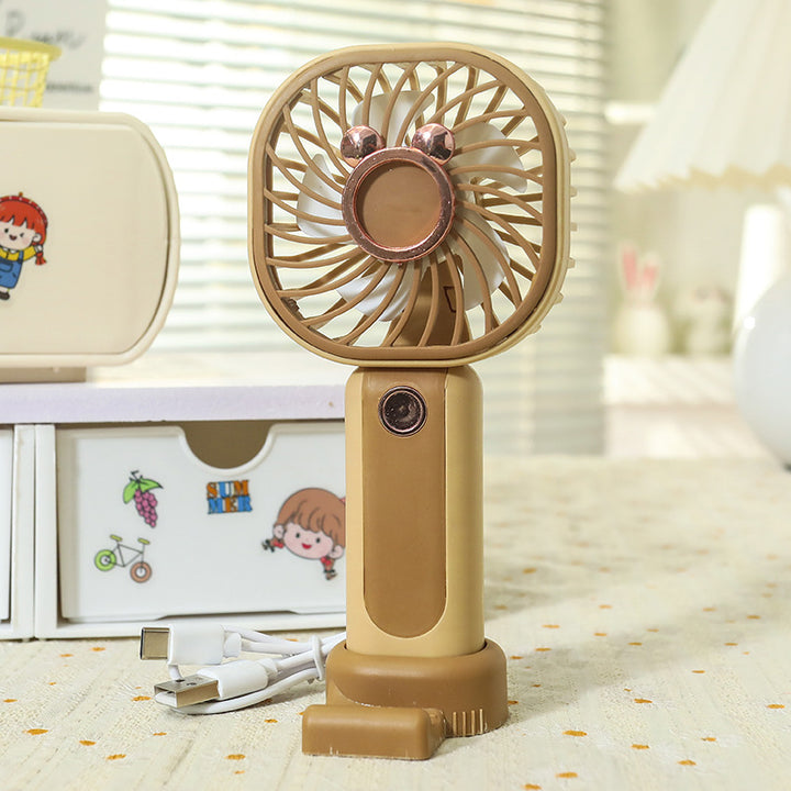 Women's portable mini hand fan with USB charging function and flexibly adjustable tilt angle Bowlift