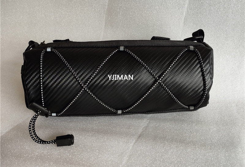 compact medium tubular bicycle handlebar storage bag with reflective bungee and Velcro attachment Bowlift