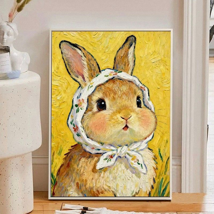 Whimsical Bunny Canvas Art Print Bowlift