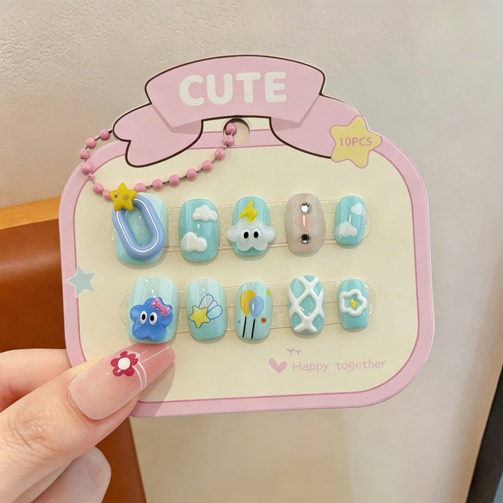 Colorful Nail Art Artificial Nails with Summery Designs Bowlift