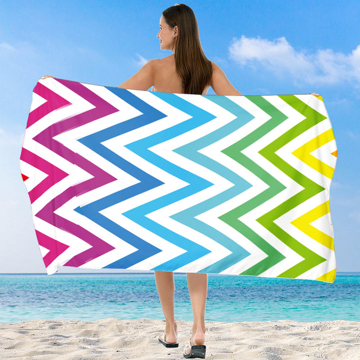 Beach towel with vibrant gradient color and stylish striped design Bowlift