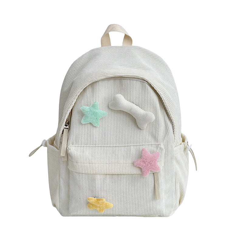 Cute Corduroy School Backpack Bowlift