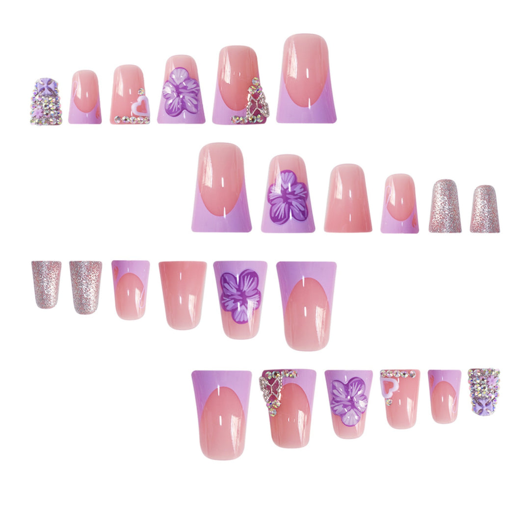Decorative Floral Press-On Nail Extensions Bowlift 1787913819
