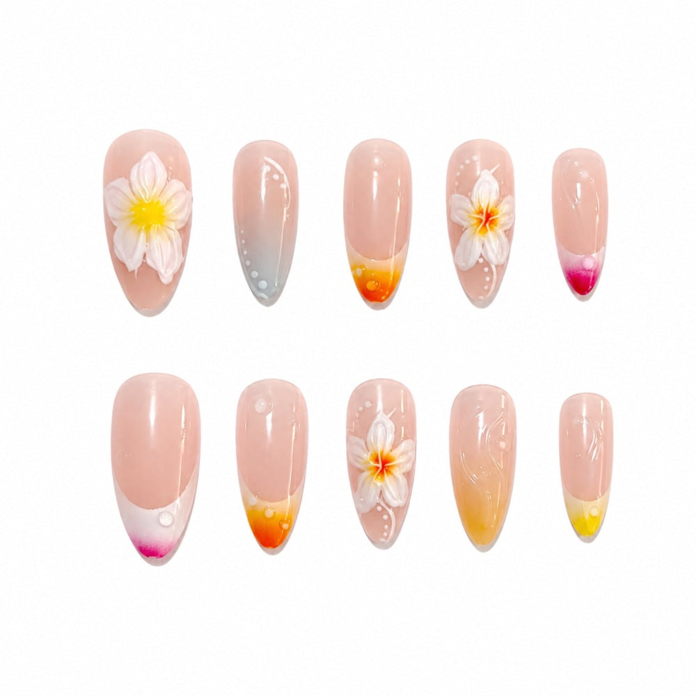 Creative Nail Art with Floral Details Bowlift