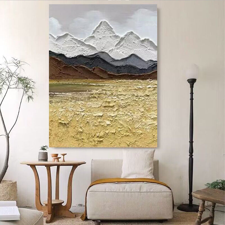 Contemporary Textured Mountain Landscape Artwork