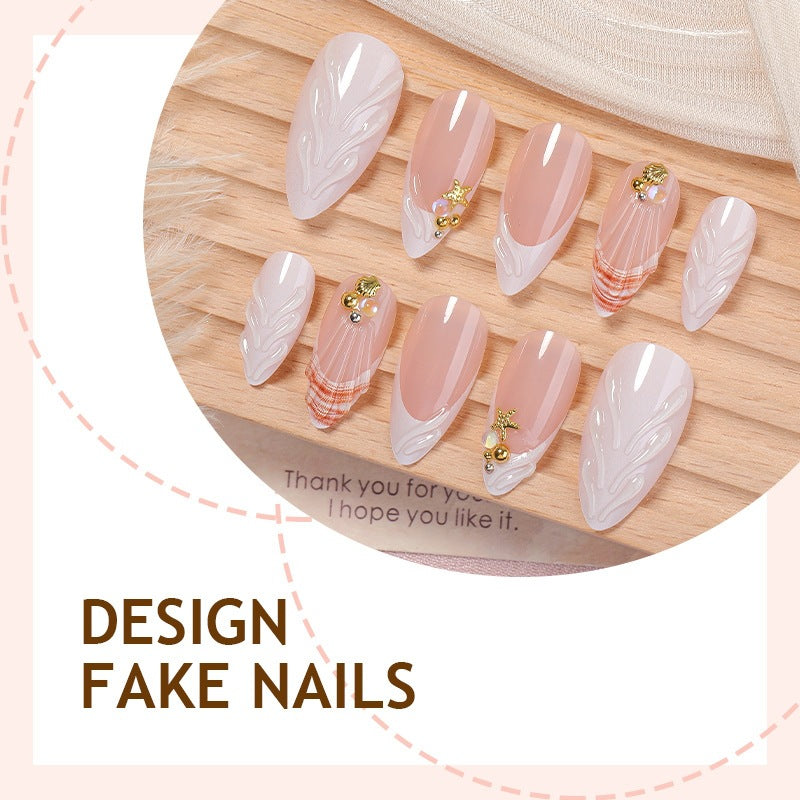 Acrylic nail set with elegant and floral decorations Bowlift