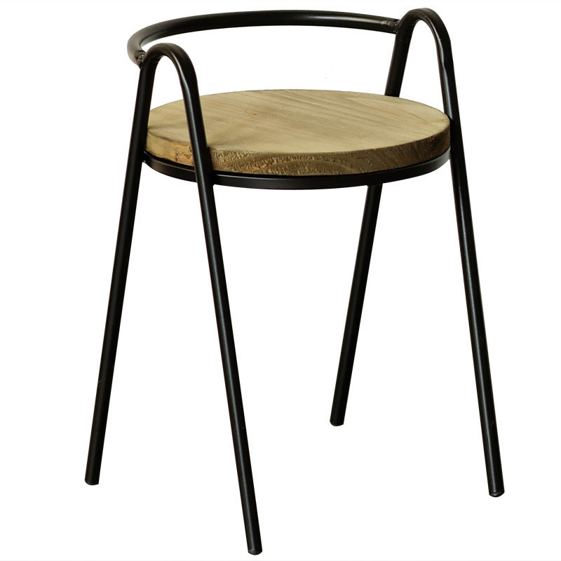 Modern stool with wooden seat and metal frame Bowlift