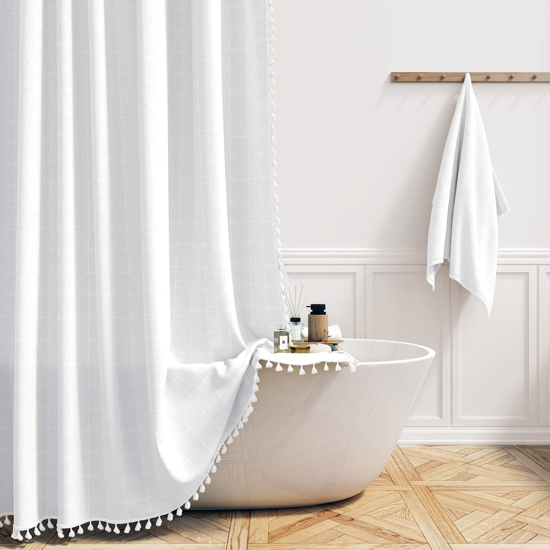 Premium Cotton Bathroom Shower Curtain Bowlift