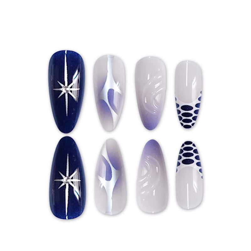 Artistic Stiletto Press-On Nail Art Set with Unique Design Bowlift