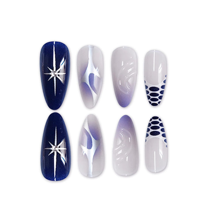 Artistic Stiletto Press-On Nail Art Set with Unique Design Bowlift