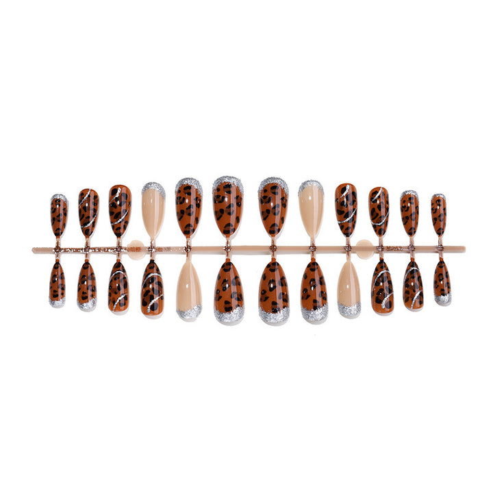 Creative nail art set with glitter and leopard pattern Bowlift