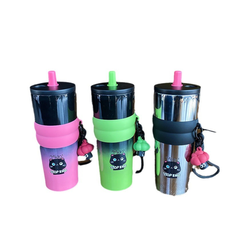 Women's playful coffee mug with silicone sleeve and integrated pendant Bowlift