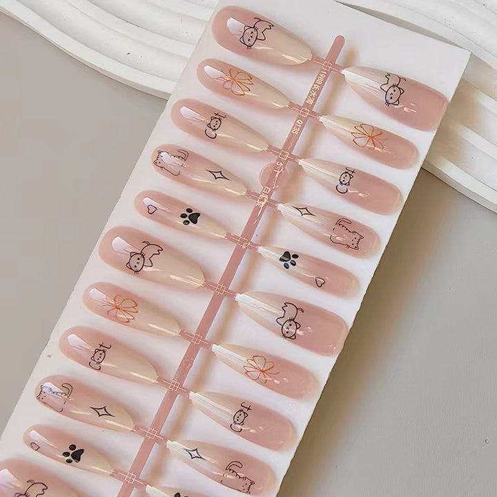 Cute Animal Design Artificial Nails Bowlift