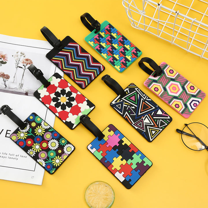 Unisex Luggage Tag with Modern Geometric Design Bowlift