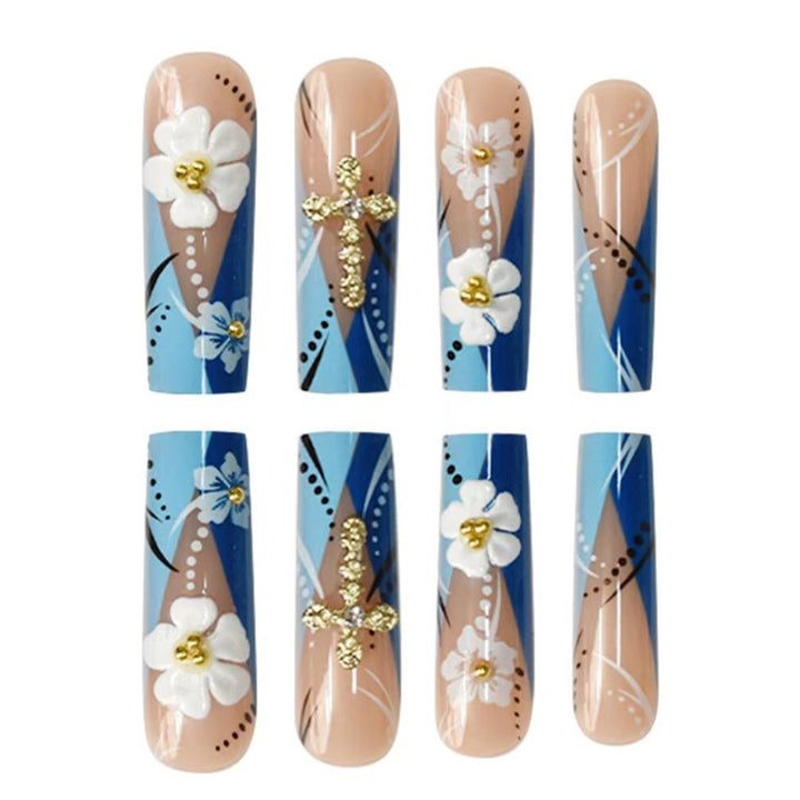 Decorative 3D Floral Nail Art Extensions Bowlift