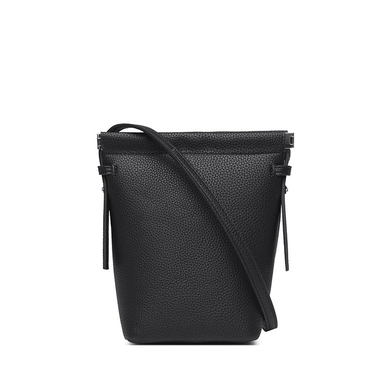 Elegant Textured Bucket Bag Bowlift