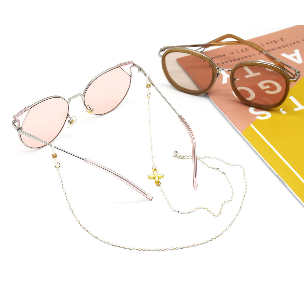 Chic Floral-Detail Eyewear Chain Bowlift