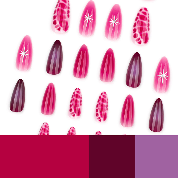 Artistic stiletto nails with elegant gradient and delicate accents Bowlift