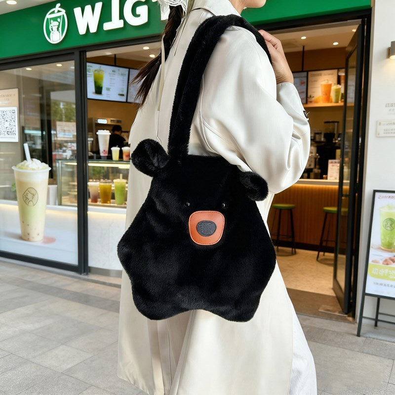 Plush Bear-Themed Tote Bag Bowlift
