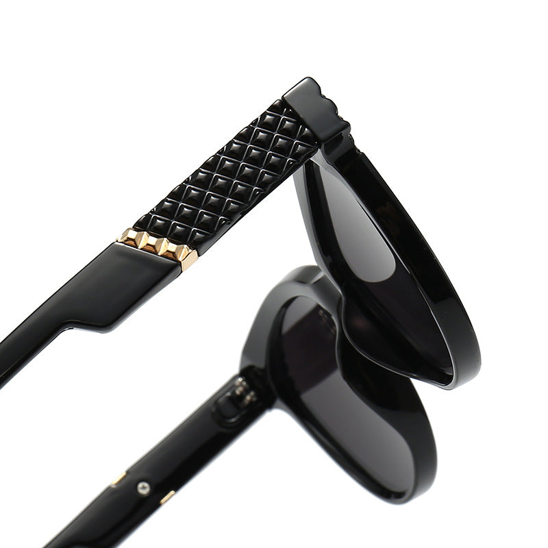 Women's Cat-Eye Sunglasses with Structured Frame and UV Protection Bowlift