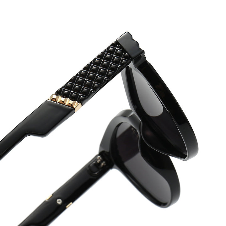 Women's Cat-Eye Sunglasses with Structured Frame and UV Protection Bowlift