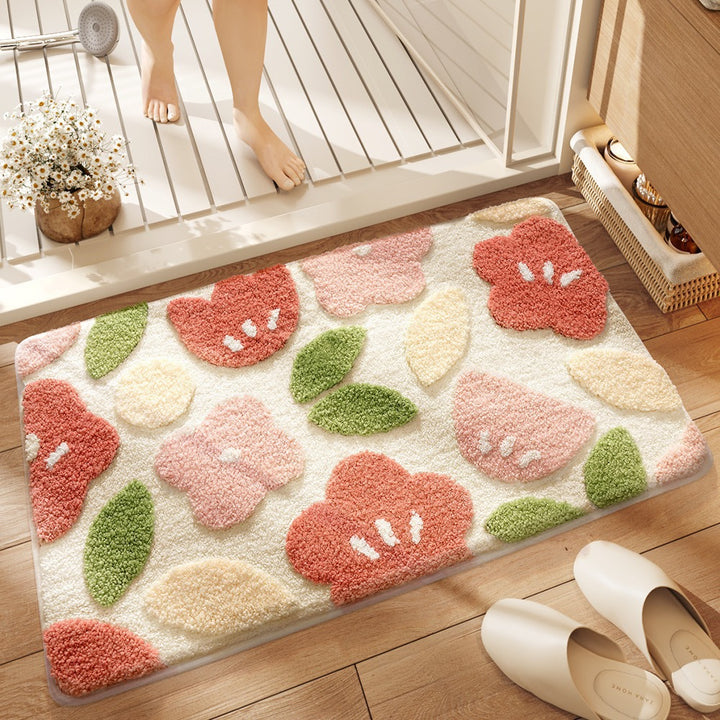 Cozy Rainbow-Themed Bath Mat