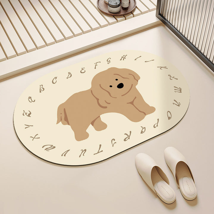 Cartoon Elephant-Themed Bath Mat
