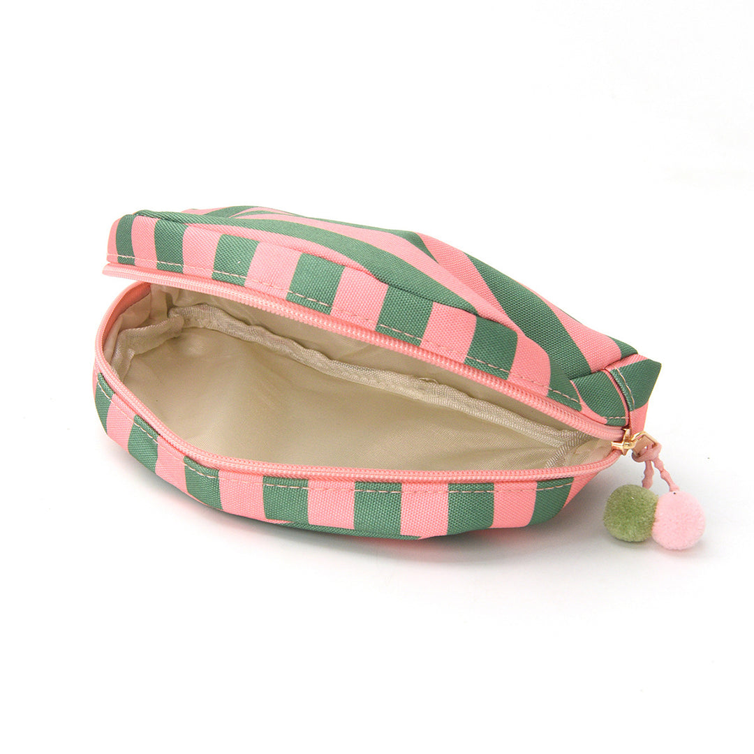 Cosmetic bag with striking stripe pattern Bowlift