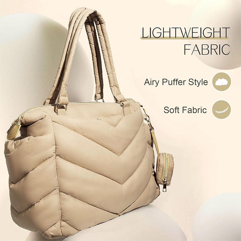 Multifunctional quilted shoulder bag with removable inner compartment Bowlift