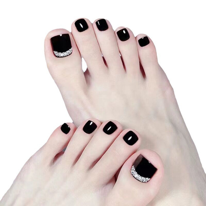 Premium Rhinestone-Accented Press-On Toenails Bowlift
