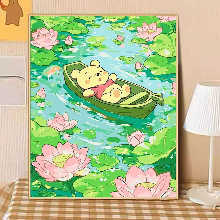 Playful Bear Illustration Canvas Art Bowlift