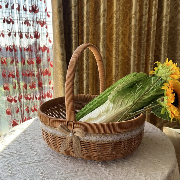 Natural Woven Market Basket Bowlift