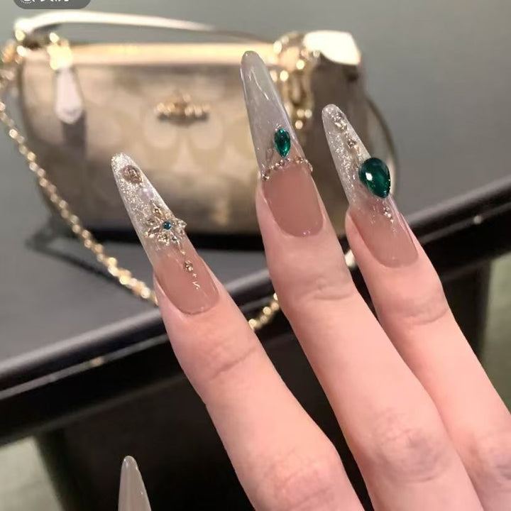 Luxury Crystal-Embellished Press-On Nails Bowlift