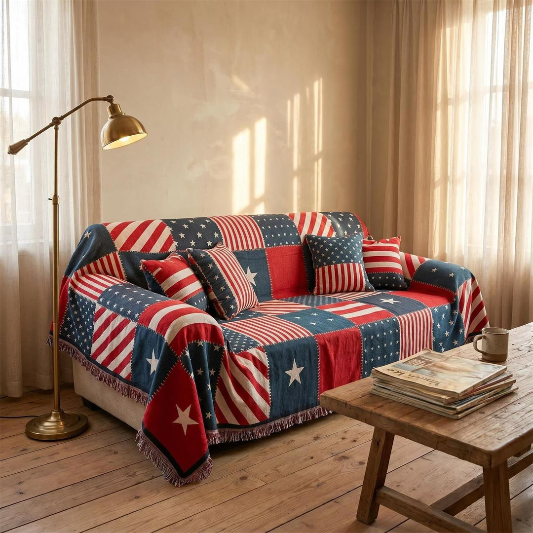 Americana Patterned Sofa Cover