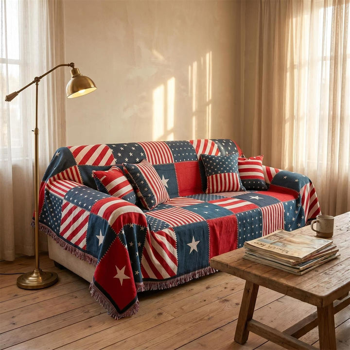 Americana Patterned Sofa Cover