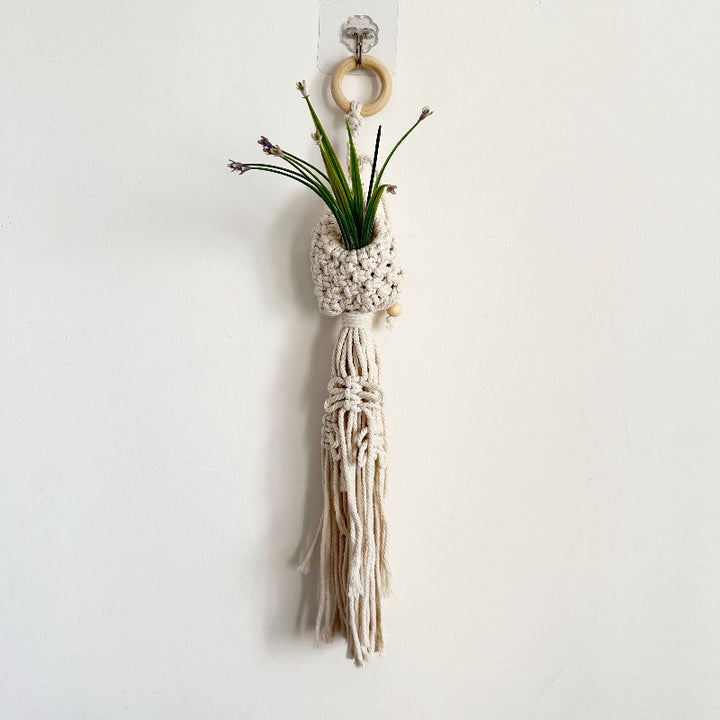 Macrame Plant Hanger with Decorative Tassels Bowlift
